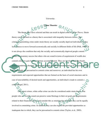 Strain Theory in Digital Crime