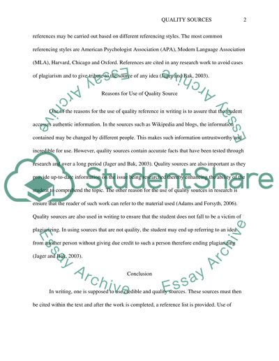 Importance of Quality Sources in Writing