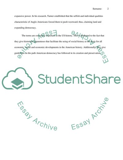 Manifest Destiny & Frederick Jackson Turners frontier thesis
