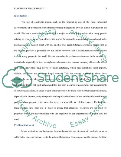 Electronic Usage Policy