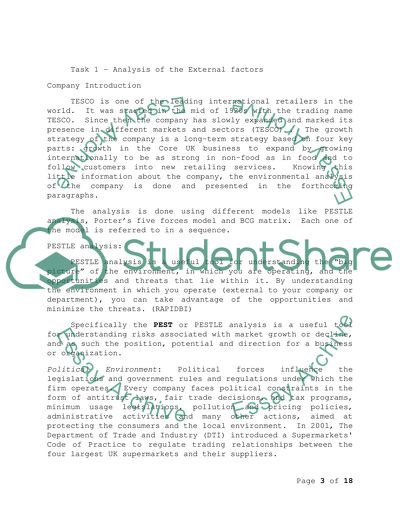 Contemporary Developments in Business and Management in Tesco