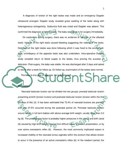 Testicular Torsion in Neonates