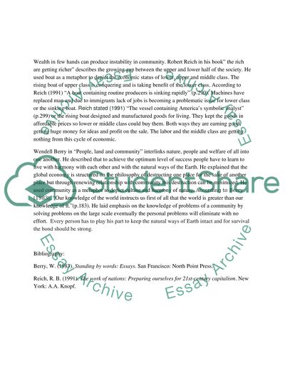 Compare and/or contrast Berrys vision of the future with Reichs