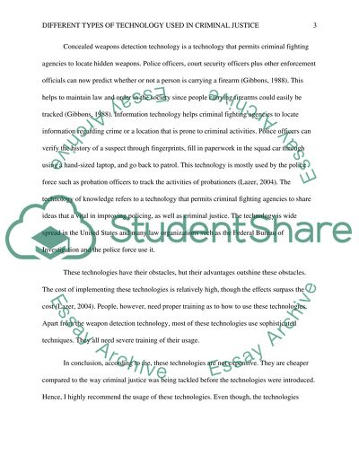 Different Types of Technology used in Criminal Justice