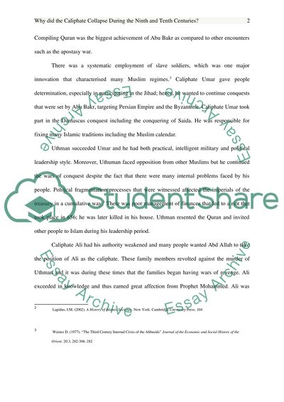 Why Did the Caliphate Collapse during the Ninth and Tenth Centuries