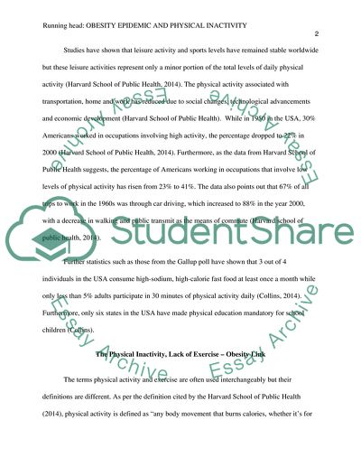 Obesity Epidemic Its Link with Physical Inactivity and Lack of Exercise