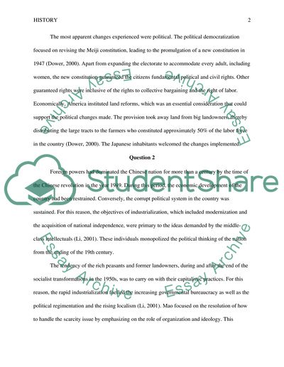 Post-war Economy in Japan and China