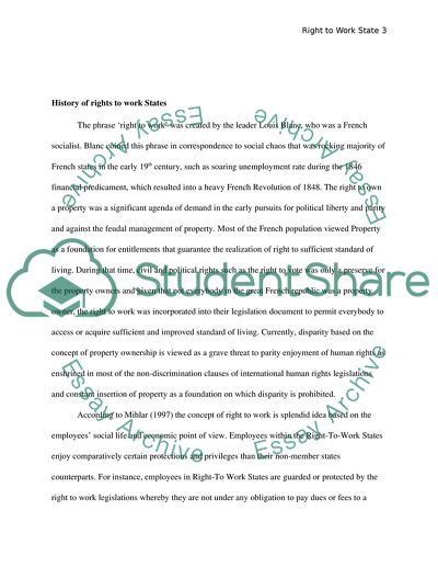 Analysis of the Concept of Right-to Work in the USA