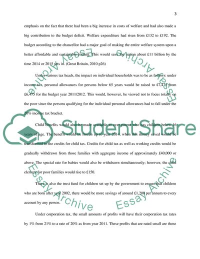 The Fairness Concept of the UK Budget