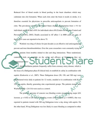 Warfarin Vs dabigatran