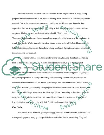 Counseling and Homelessness