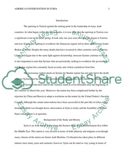 Americas intervention in Syria