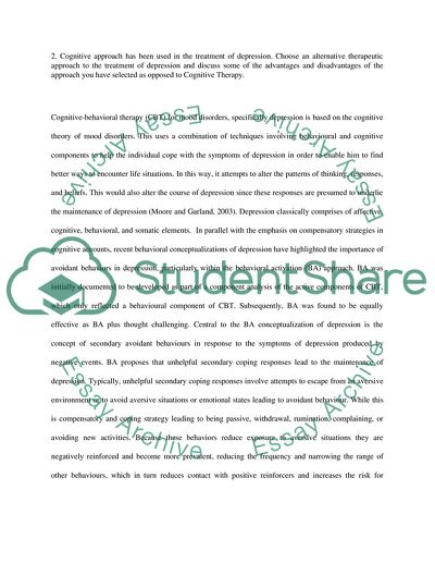 Cognitive Therapy for Chronic and Persistent Depression