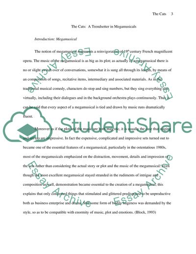 The Cats: A Trendsetter in Megamusicals