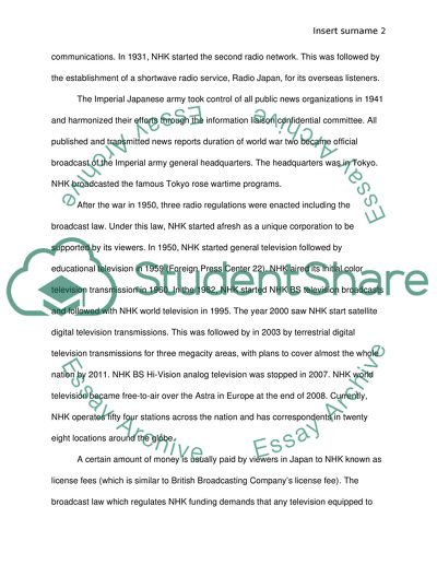 The Background of Nippon Hoso Kyokai