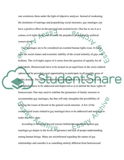 The Issue of Sanctioning Gay Marriages