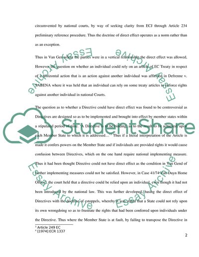 The System of Community Law in the EU