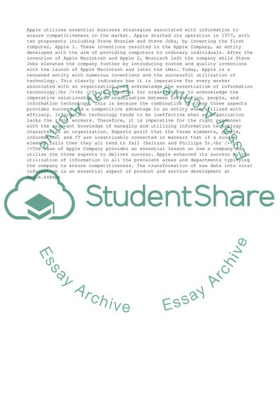 Management Information System: The Apple Company