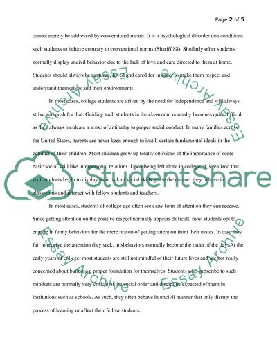 The Fundamental Reasons for the Problem of Student Incivility in Classroom