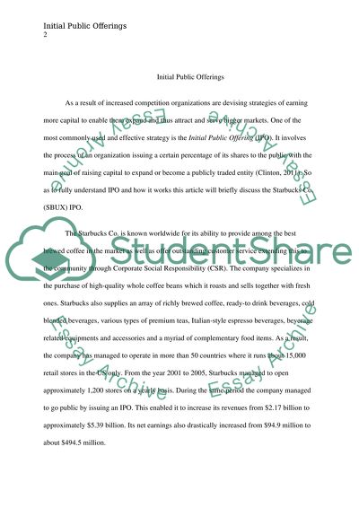 Initial Public Offerings