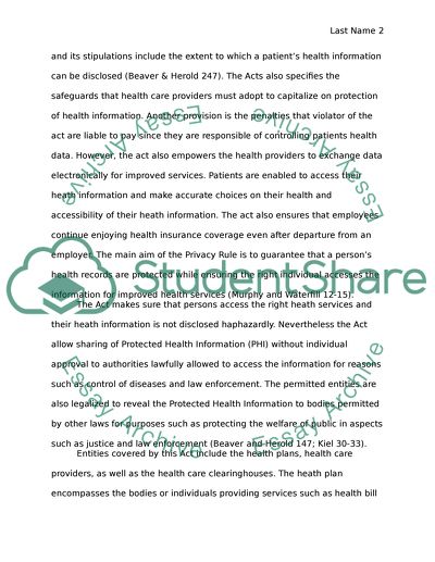 Health Insurance Portability and Accountability Act