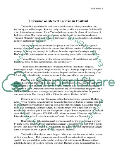 Medical Tourism in Thailand