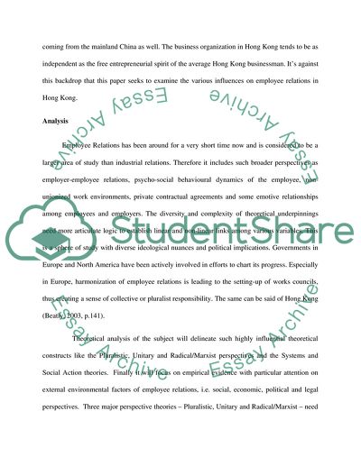 Trade Union Activity and Pluralistic Perspective