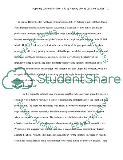 Applying Communication Skills by Helping Clients Tell Their Stories