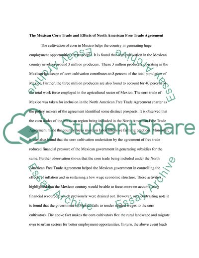 International Trade - Mexican Corn Trade, Performances, and Policies