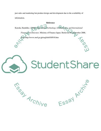 Information Technology, Globalization, and International Financial Architecture