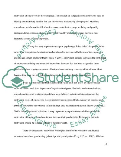 Motivation in the Workplace