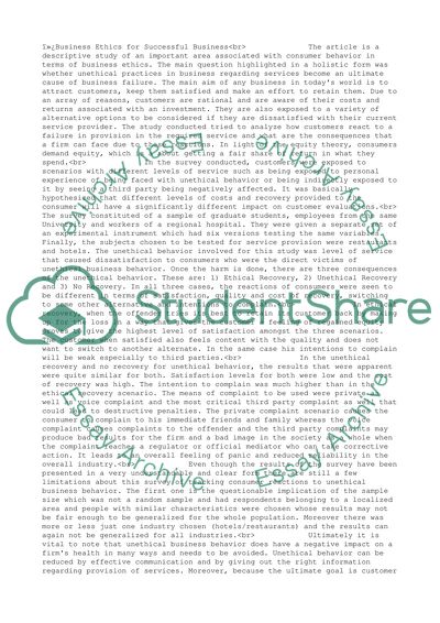 Business Ethics for Successful Business