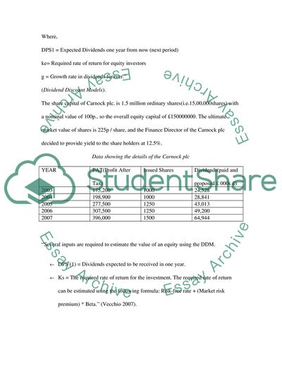 Business finance - The Dividend Decision