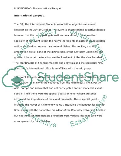 International Banquet by the International Students Association