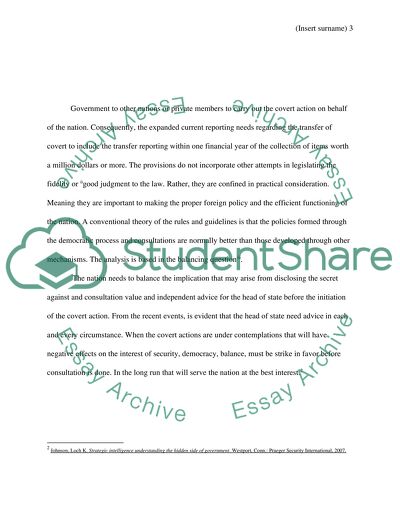 The Strategic Intelligence in the US