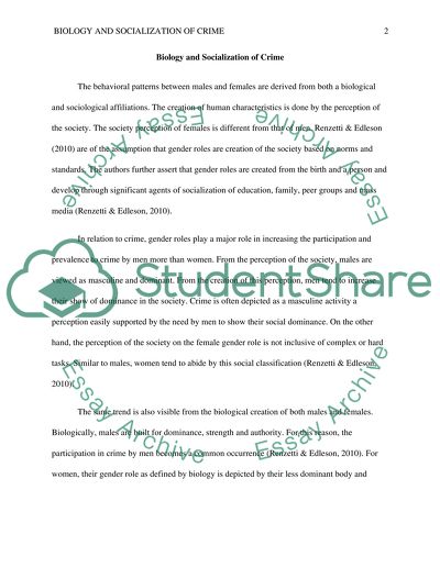 Biolopy and Sociolization of Crime