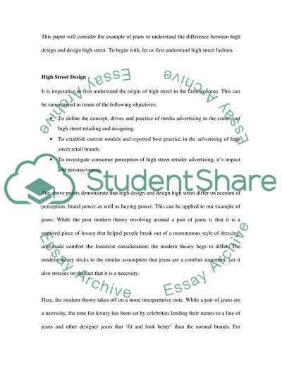 Two examples of design high street and high design.In 1000 words essay,analyse these objects and discuss the reason why you feel your design are high street or