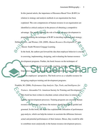 Annotated Bibliography
