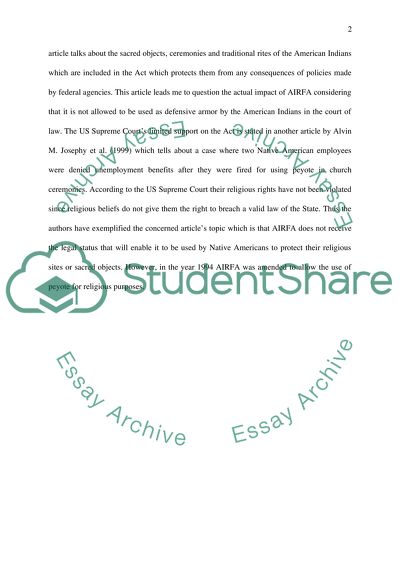 American Indian Religious Freedom Act