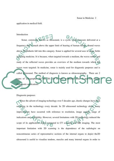 Sonar in Medicine