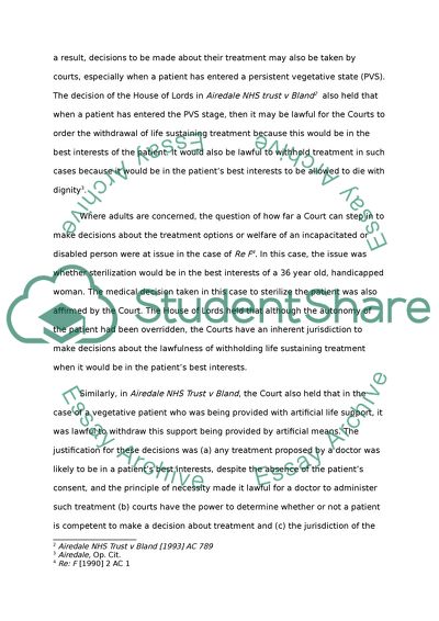 Withholding Life Sustaining Treatment