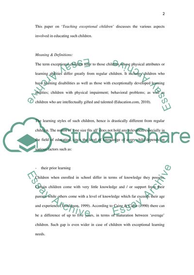 Teaching Exceptional Children