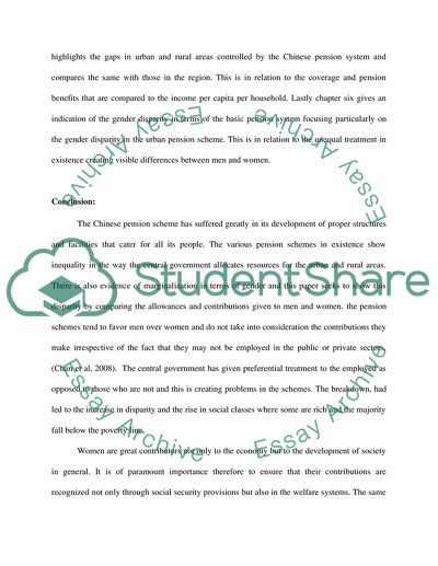 The inequalities the pension schemes among different social groups