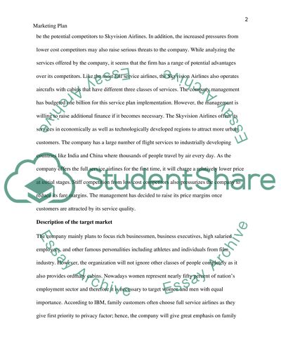 Marketing Plan of Skyvision Airlines