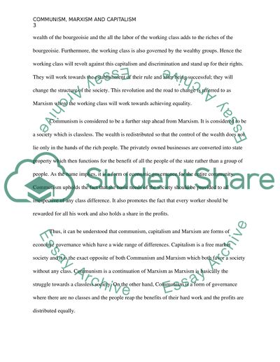 COMMUNISM, MARIXSM AND CAPITALISM