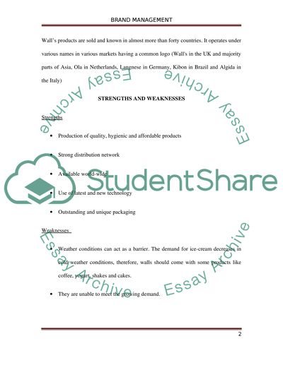 WALLS Brand Management Issues