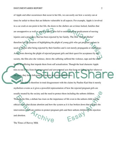 Documenteries Report