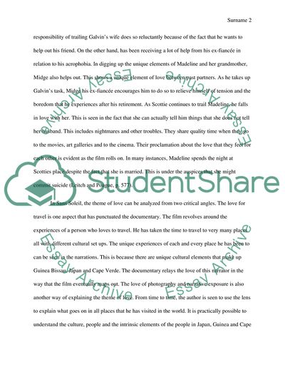 The Compositions of Vertigo and Sans Soleil