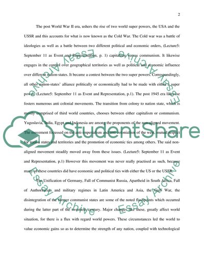 The Post World War II Era