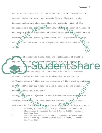 Identify the basic principles of semiotic theory with particular reference to Barthes. Using an image of your choise, discuss how well they can be put into practice in the analysis of an image